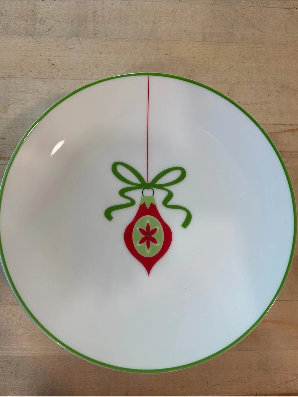 Crate & Barrel Holiday Christmas Ornament 8” Salad Dessert Plates Set of 8